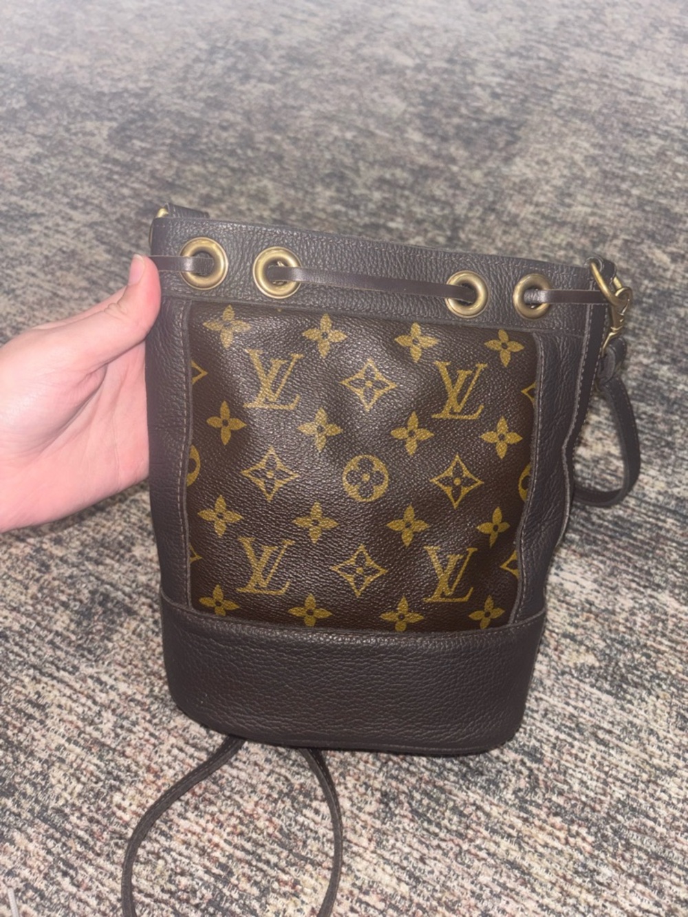 Louis Vuitton Monogram Brown Drawstring Mini Bucket Bag - Picture 3 of 6